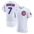 Men's Chicago Cubs Dansby Swanson Nike White Home Authentic Jersey