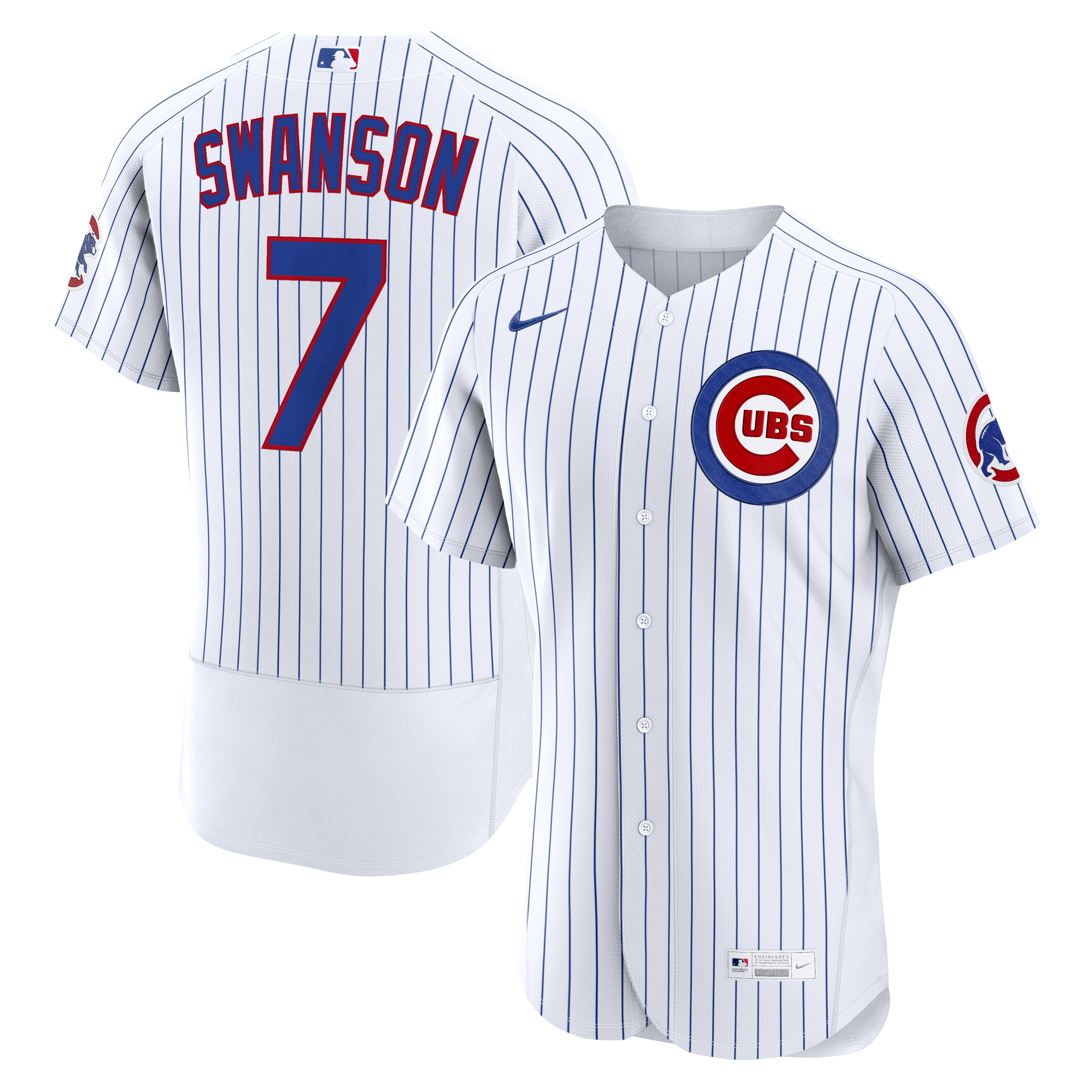 Men's Chicago Cubs Dansby Swanson Nike White Home Authentic Jersey