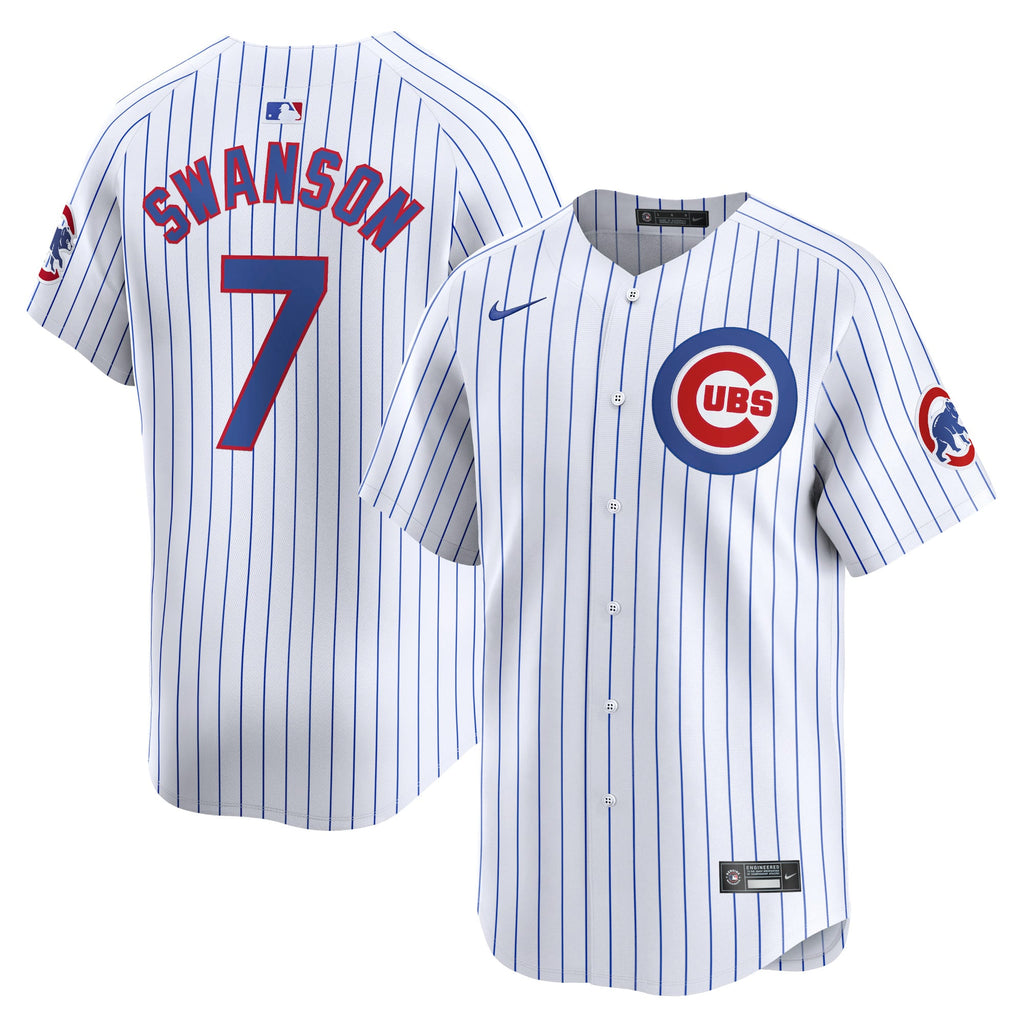 Men's Chicago Cubs Dansby Swanson Nike White Home Limited Player Jersey - 2