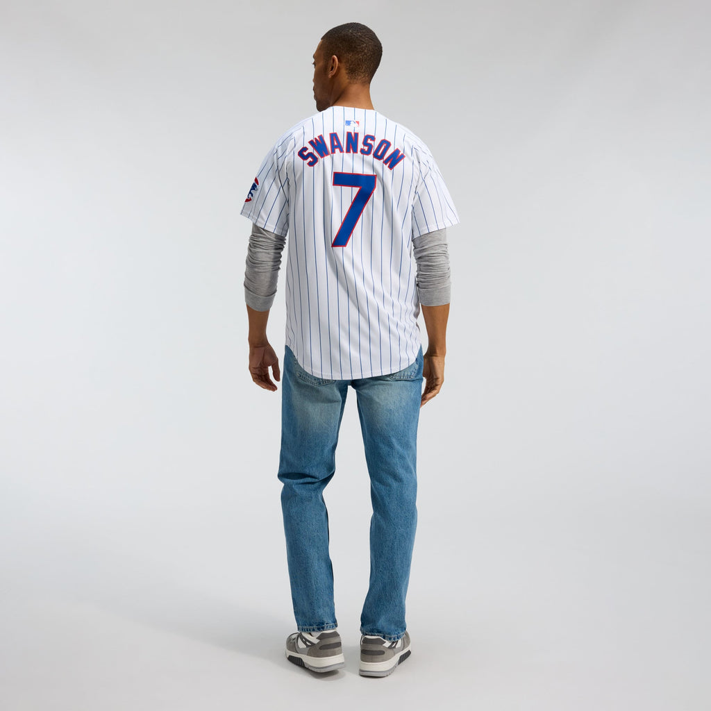Men's Chicago Cubs Dansby Swanson Nike White Home Limited Player Jersey - 6