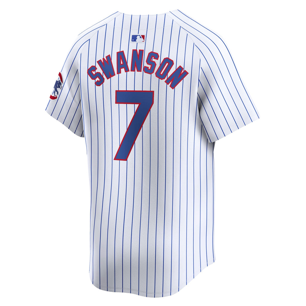 Men's Chicago Cubs Dansby Swanson Nike White Home Limited Player Jersey - 8
