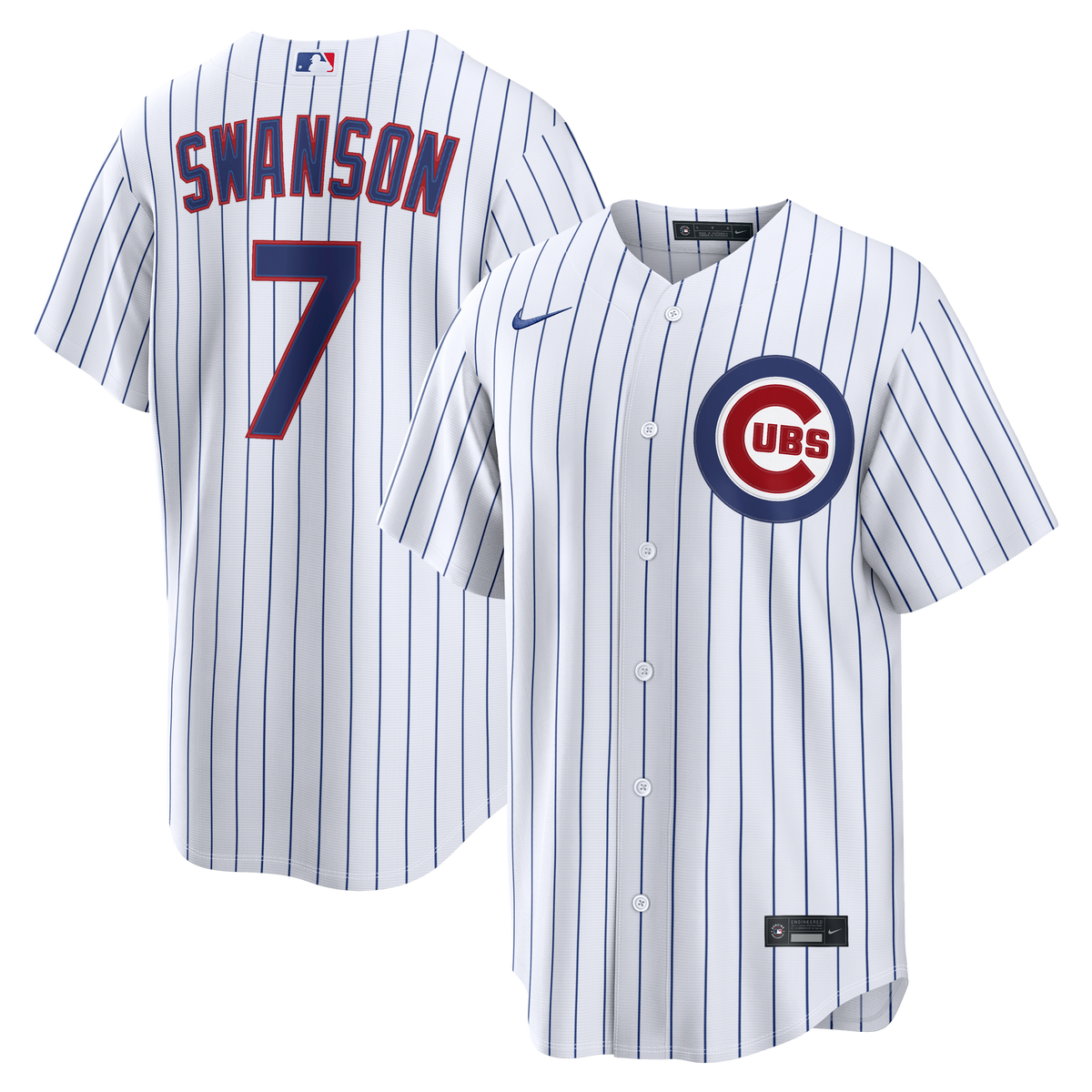 Men's Chicago Cubs Dansby Swanson Nike White Home Replica Jersey - 2