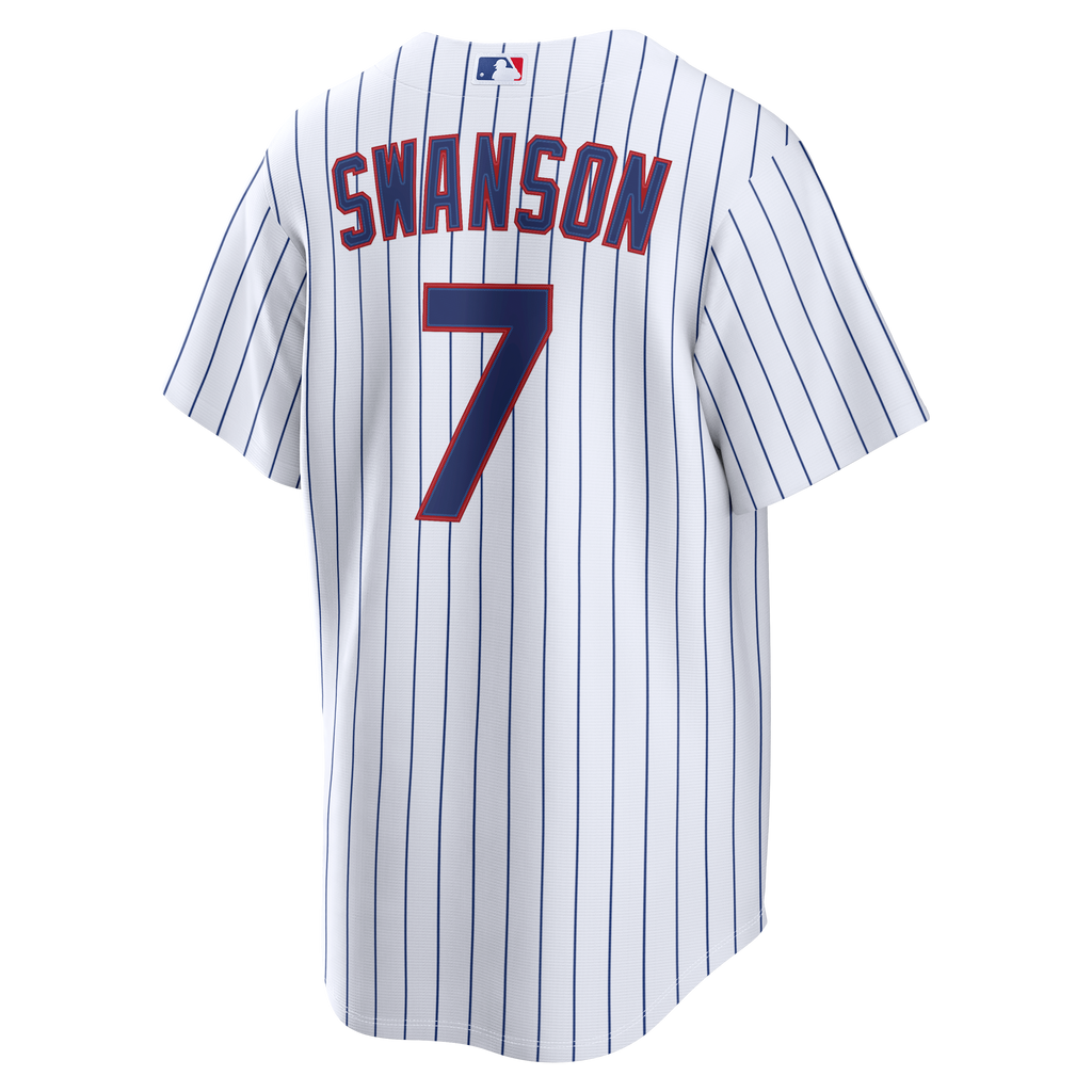 Men's Chicago Cubs Dansby Swanson Nike White Home Replica Jersey - 4