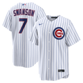 Men's Chicago Cubs Dansby Swanson Nike White Home Replica Jersey
