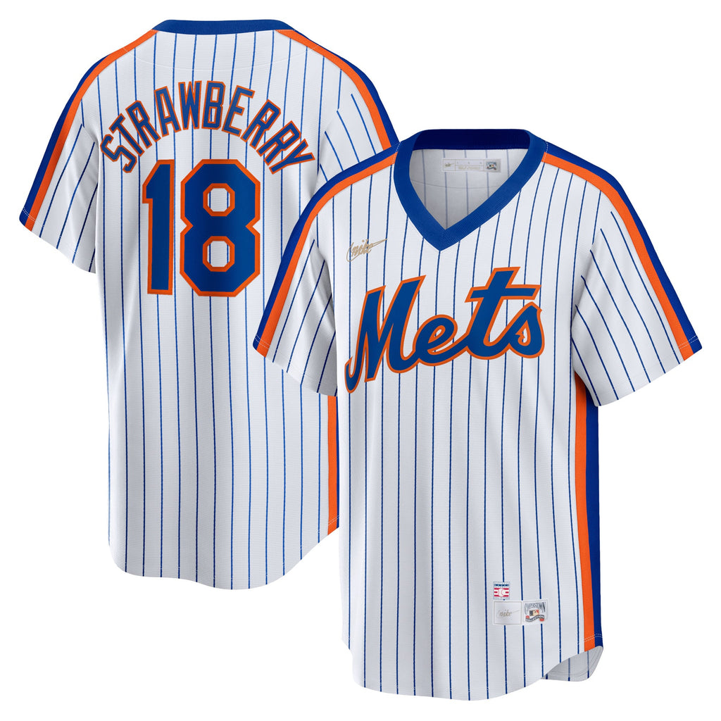 Men's New York Mets Darryl Strawberry Nike White Home Cooperstown Collection Player Jersey - 2