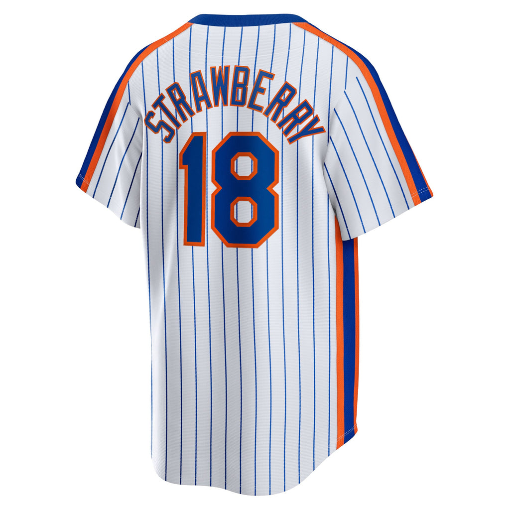 Men's New York Mets Darryl Strawberry Nike White Home Cooperstown Collection Player Jersey - 4