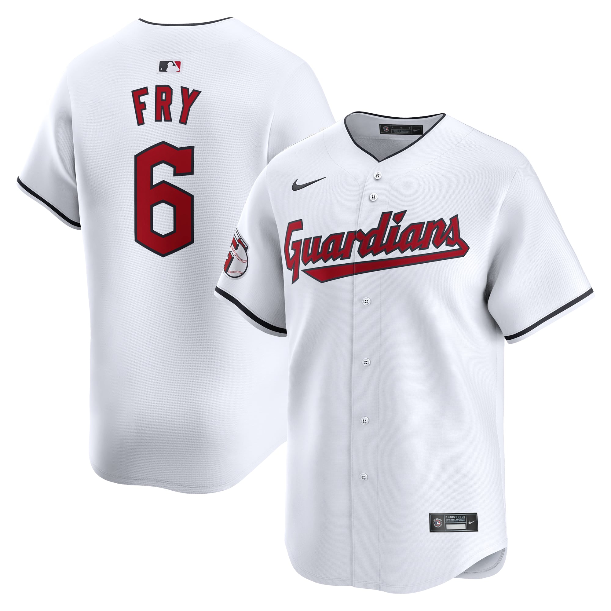 Men's Cleveland Guardians David Fry Nike White Home Limited Player Jersey - 2