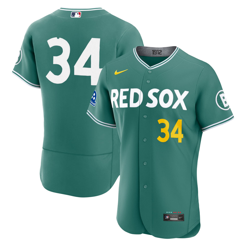 Men's Boston Red Sox David Ortiz Nike Green City Connect Authentic Carry-Over Jersey with Sponsor Patch