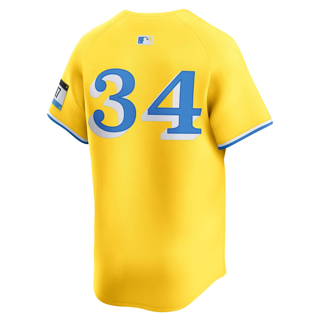 Men's Boston Red Sox David Ortiz Nike Yellow Alternate 3 Limited Player Jersey - 4