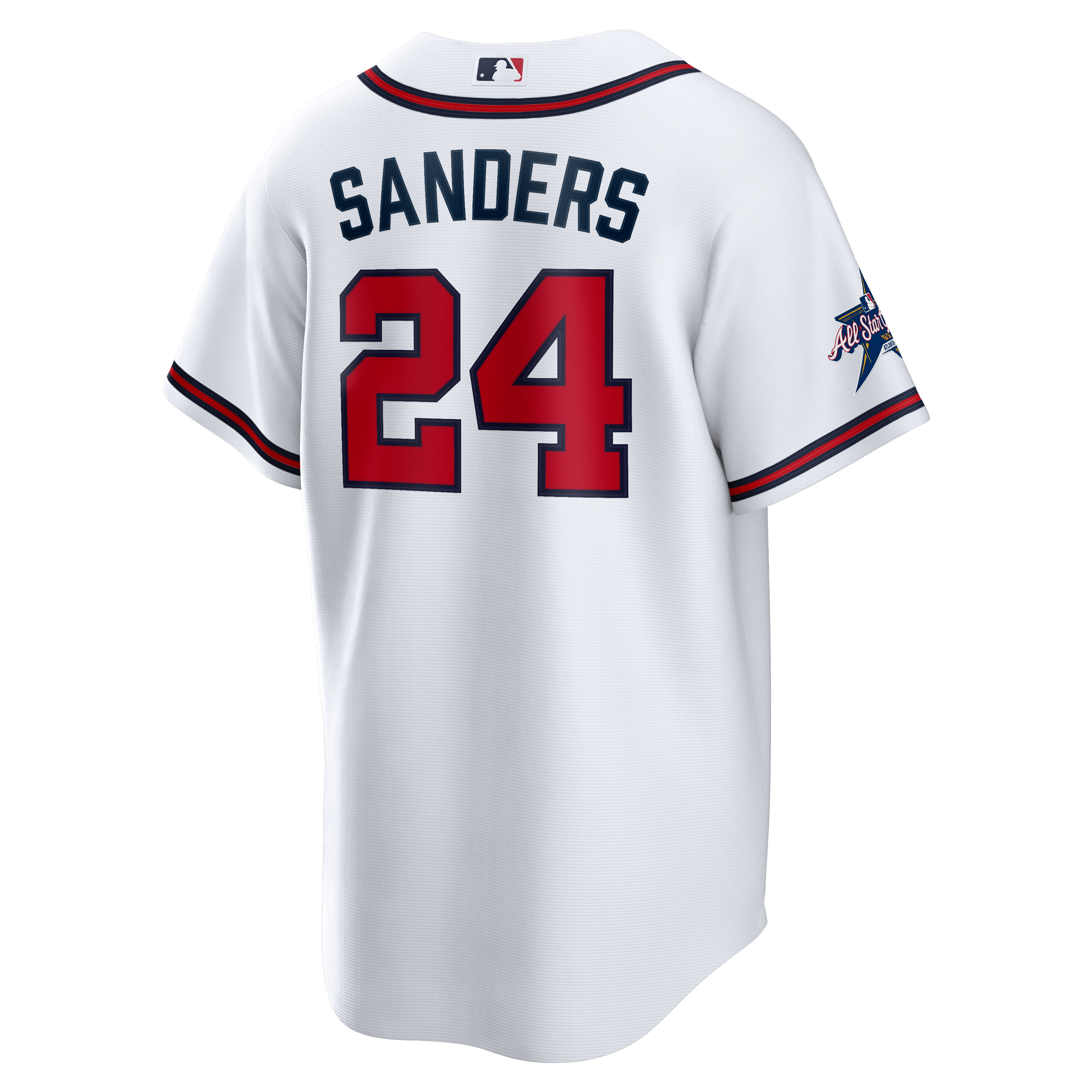 Men's Atlanta Braves Deion Sanders Nike White Home Retired Player Replica Jersey - 4