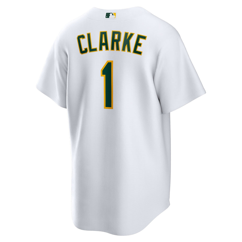 Men's Athletics Denzel Clarke Nike White Home Replica Jersey - 4