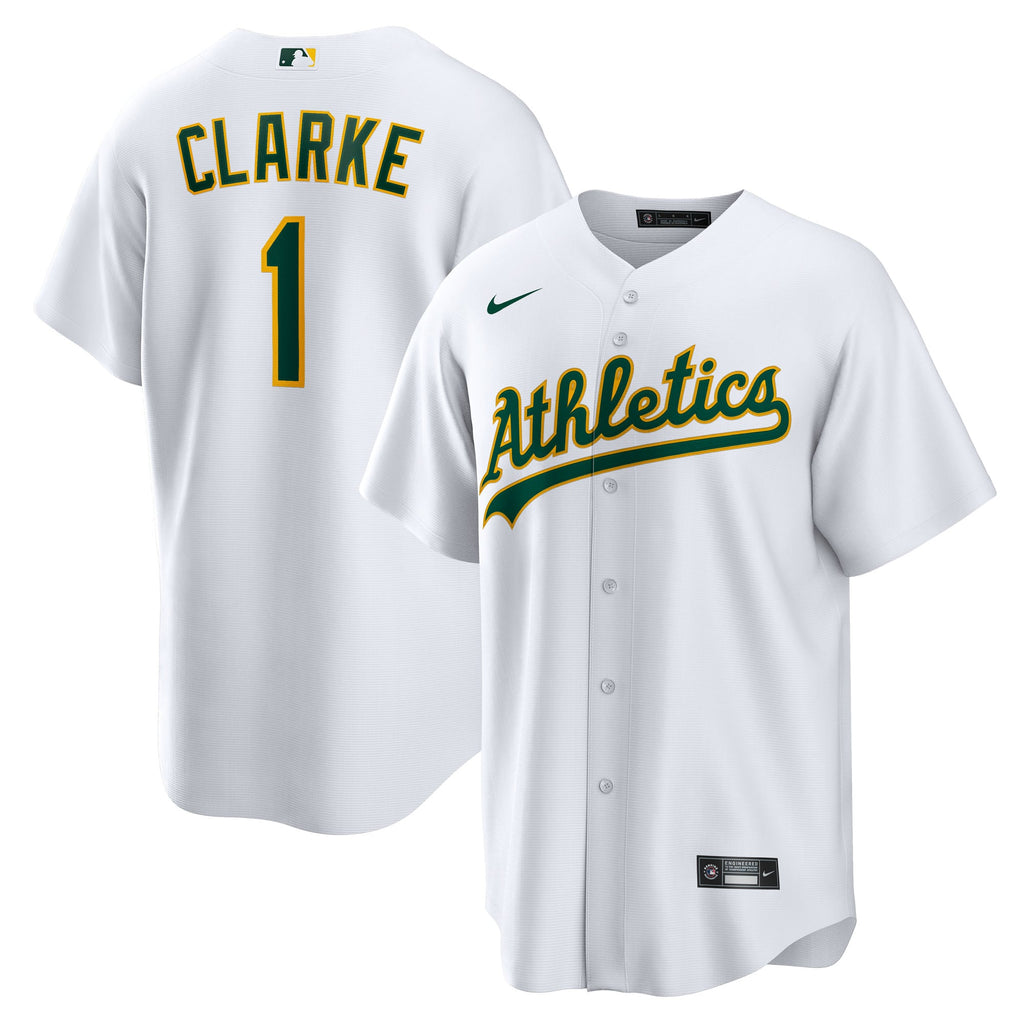 Men's Athletics Denzel Clarke Nike White Home Replica Jersey