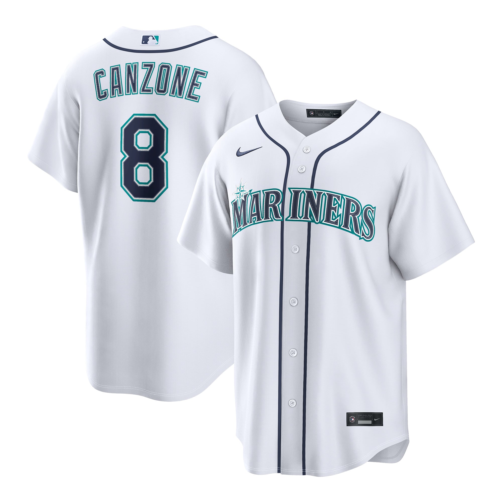 Men's Seattle Mariners Dominic Canzone Nike White Home Replica Jersey - 2