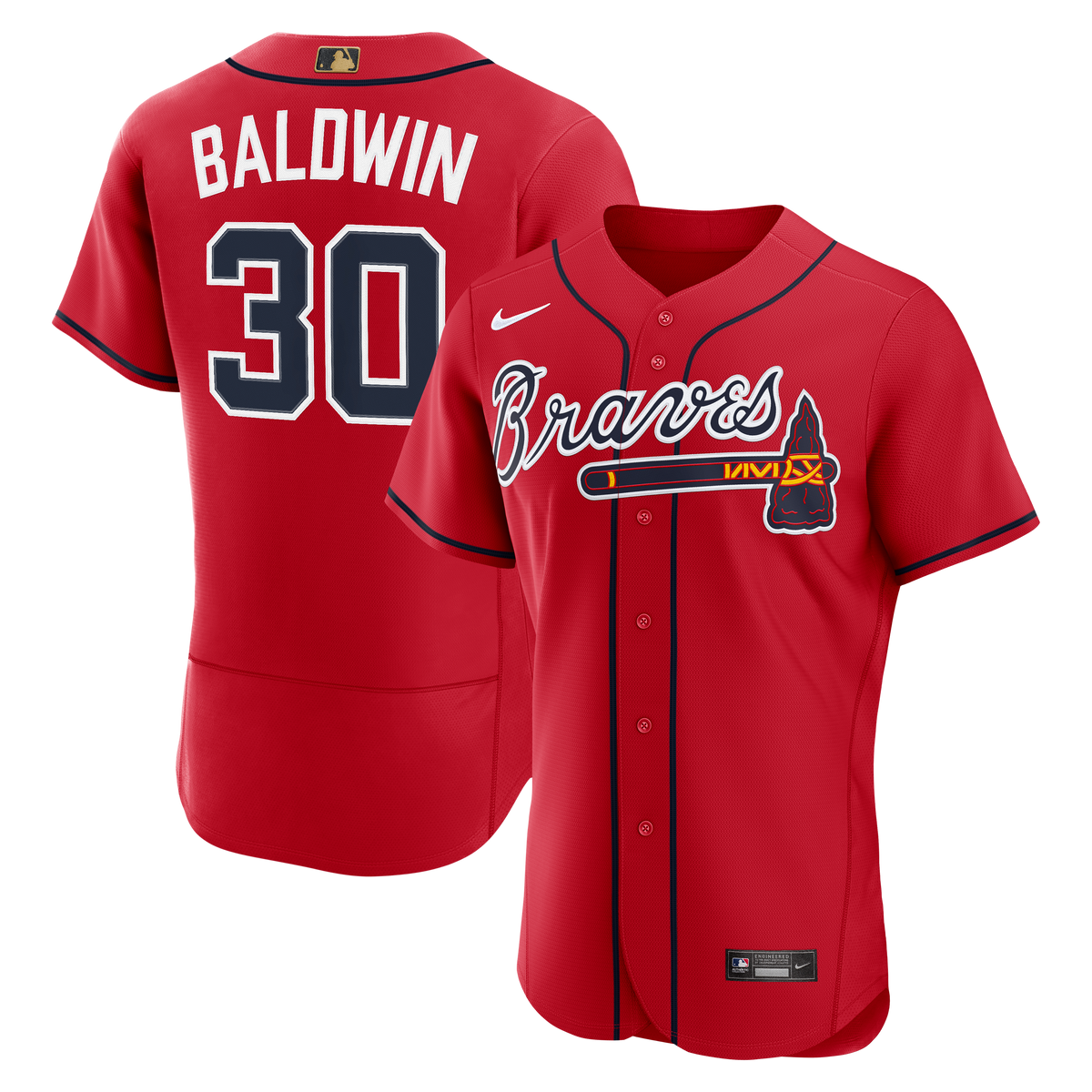 Men's Atlanta Braves Drake Baldwin Nike Red MLB Awards Authentic Jersey - 2