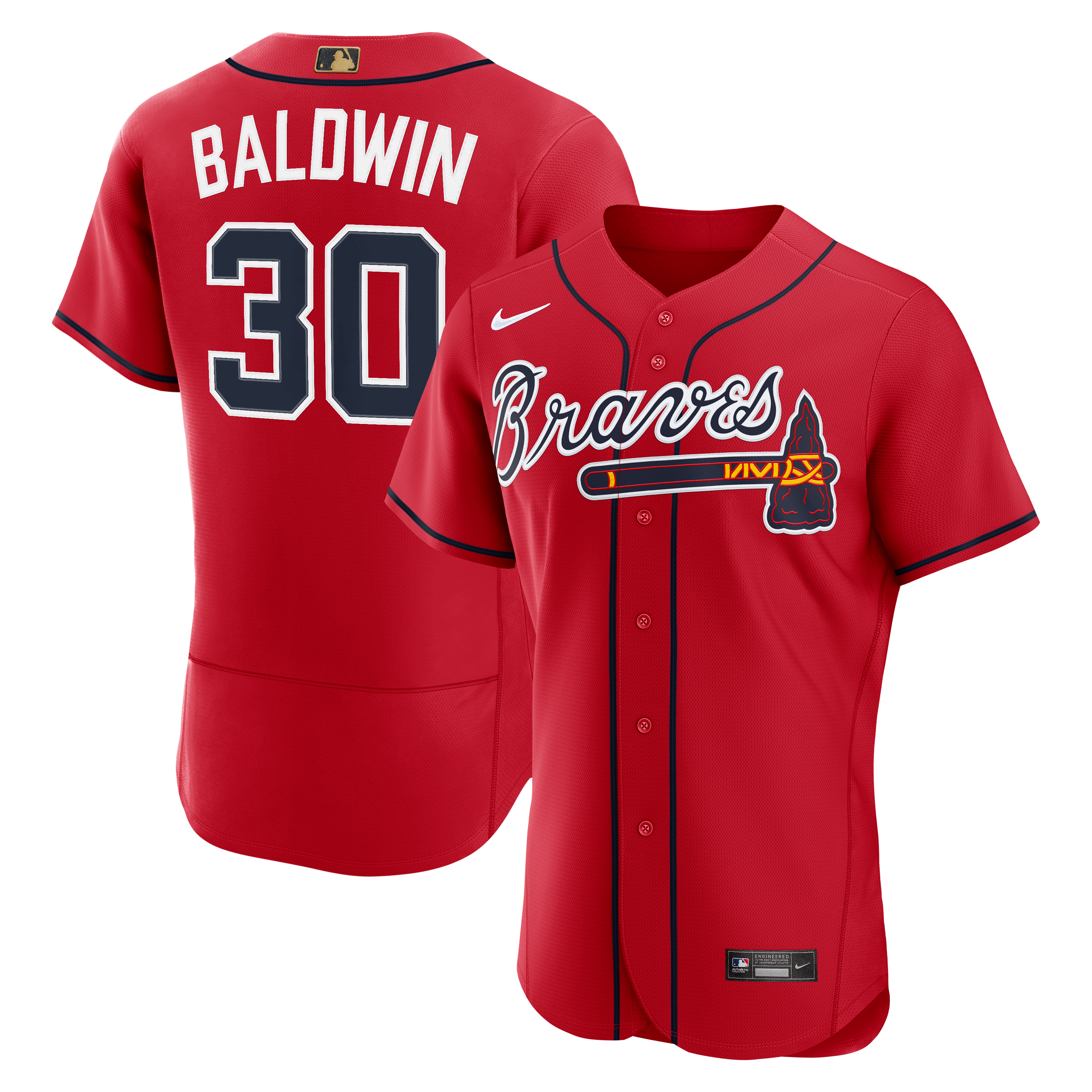 Men's Atlanta Braves Drake Baldwin Nike Red MLB Awards Authentic Jersey