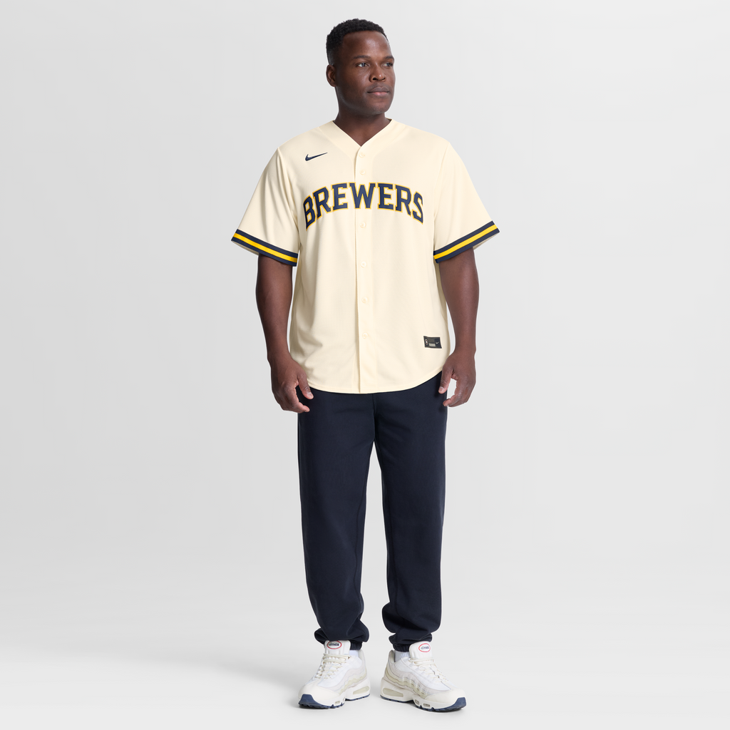 Men's Milwaukee Brewers Dustin May Nike Cream Home Replica Jersey - 3