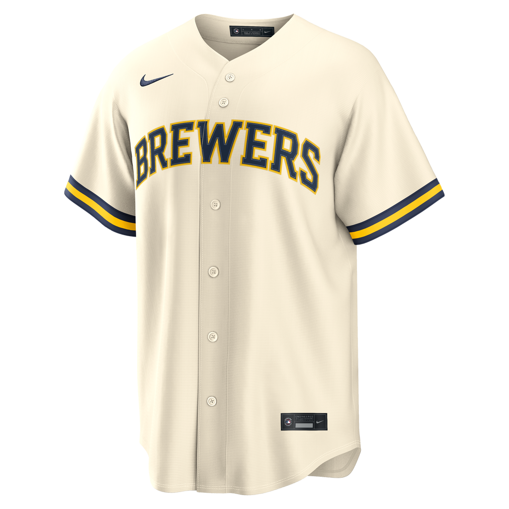 Men's Milwaukee Brewers Dustin May Nike Cream Home Replica Jersey - 5