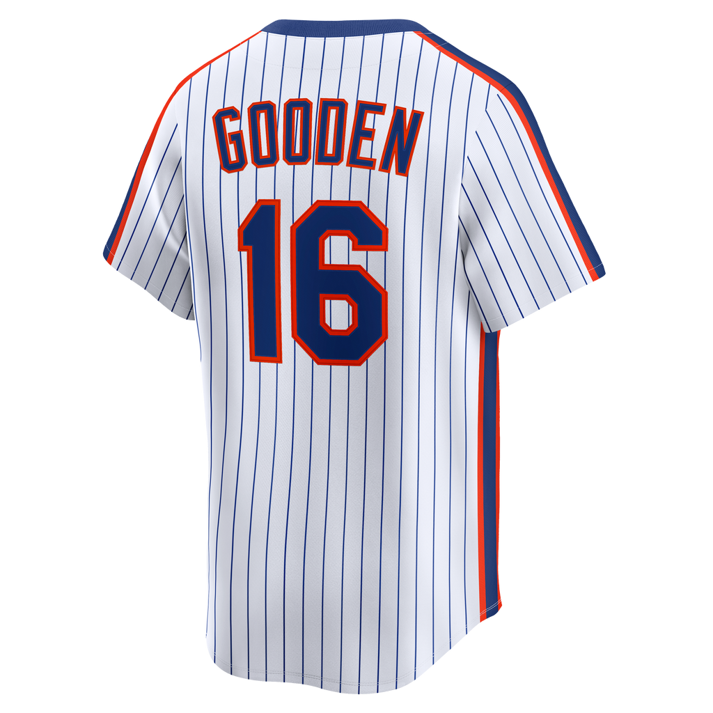 Men's New York Mets Dwight Gooden Nike White Cooperstown Collection Limited Jersey - 4