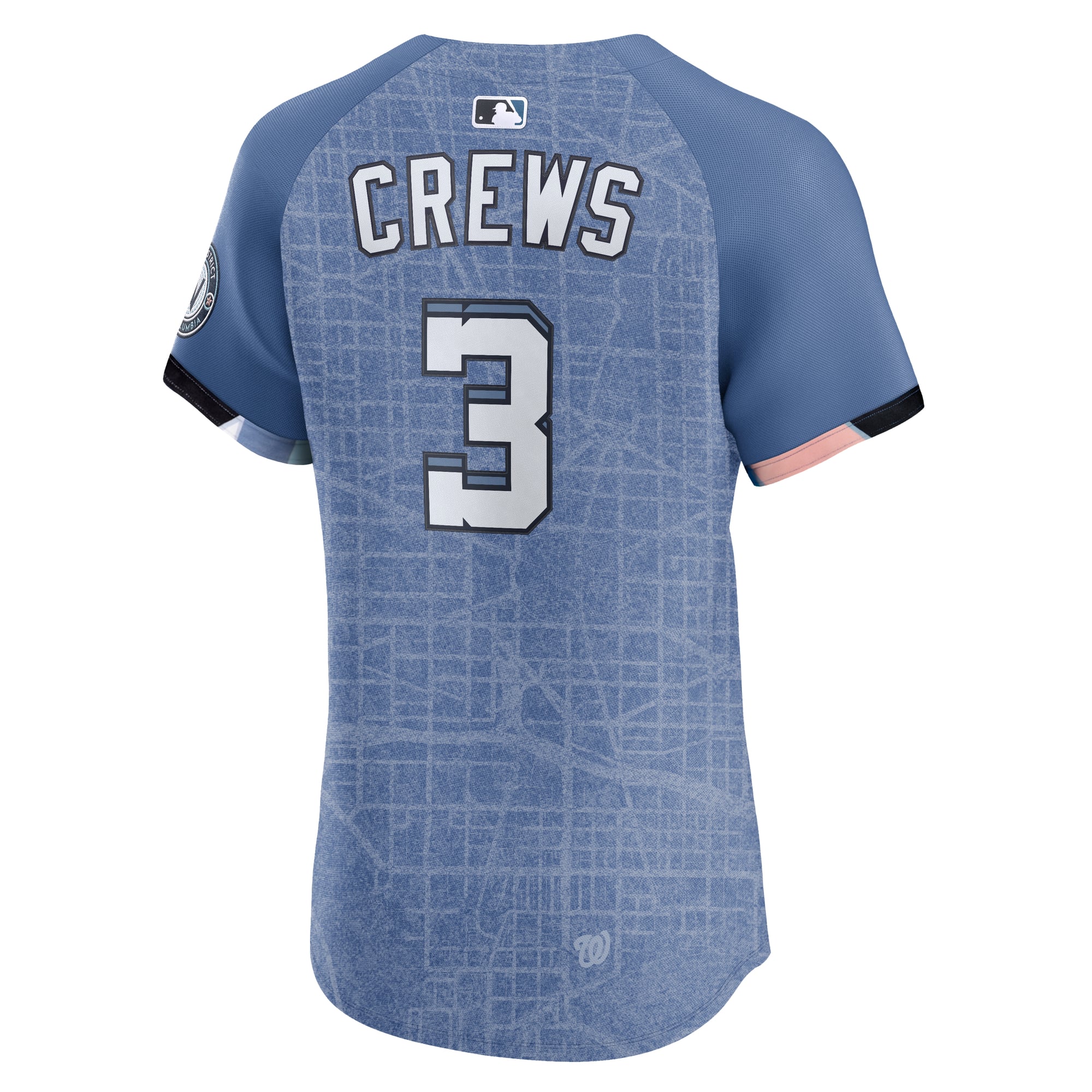 Men's Washington Nationals Dylan Crews Nike Blue 2025 City Connect Elite Player Jersey - 4