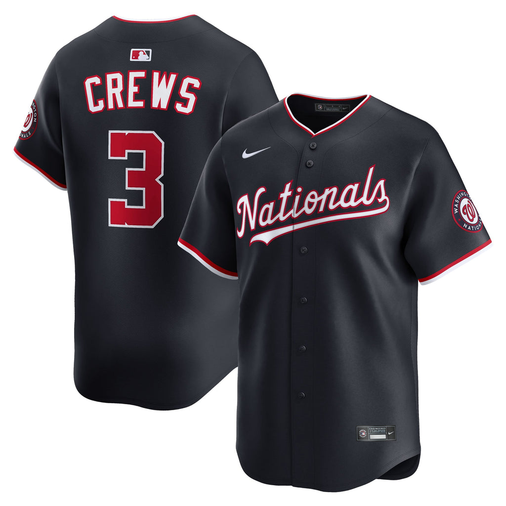 Men's Washington Nationals Dylan Crews Nike Navy Alternate Limited Jersey