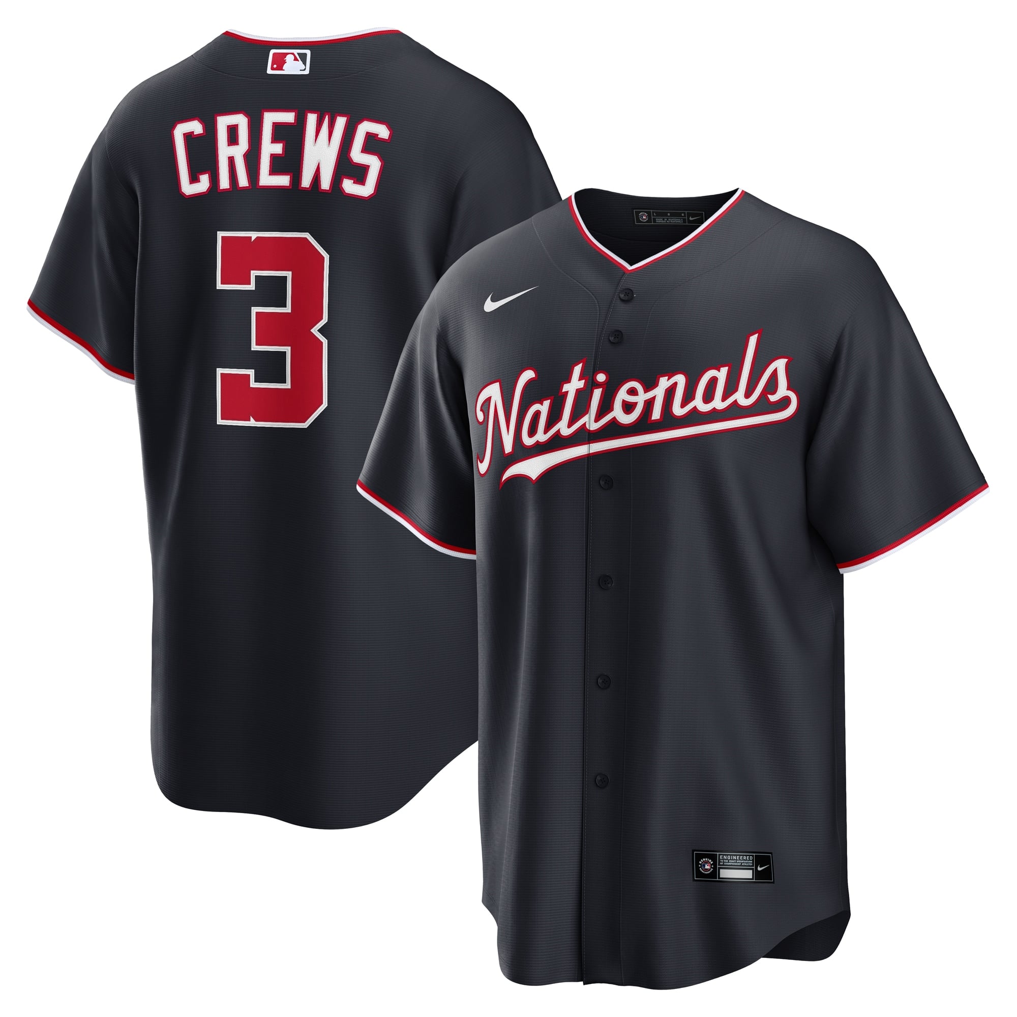 Men's Washington Nationals Dylan Crews Nike Navy Alternate Replica Jersey - 2