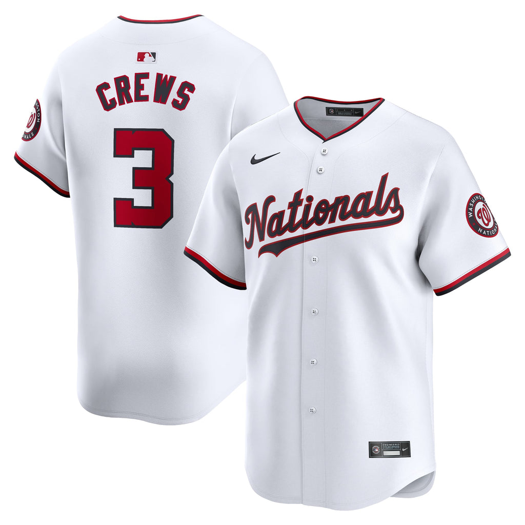 Men's Washington Nationals Dylan Crews Nike White Home Limited Player Jersey - 2