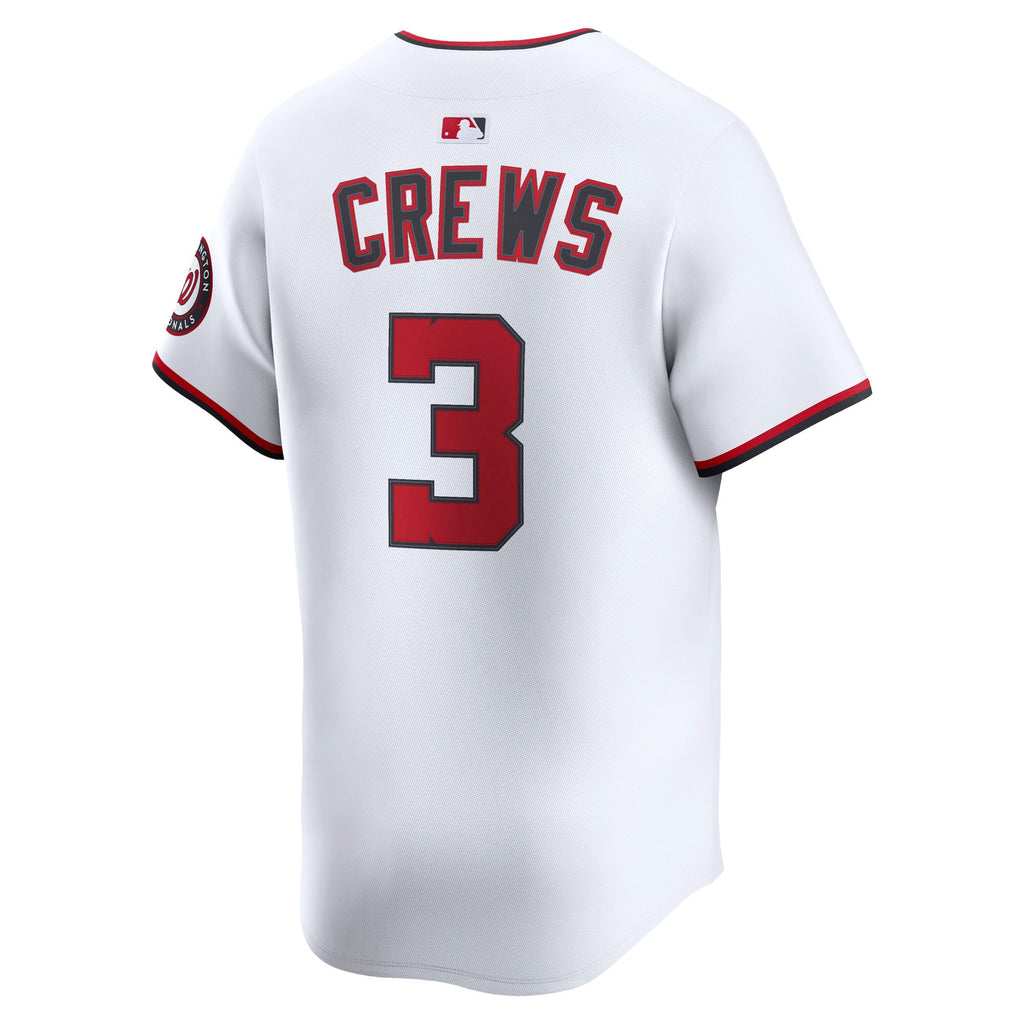 Men's Washington Nationals Dylan Crews Nike White Home Limited Player Jersey - 8