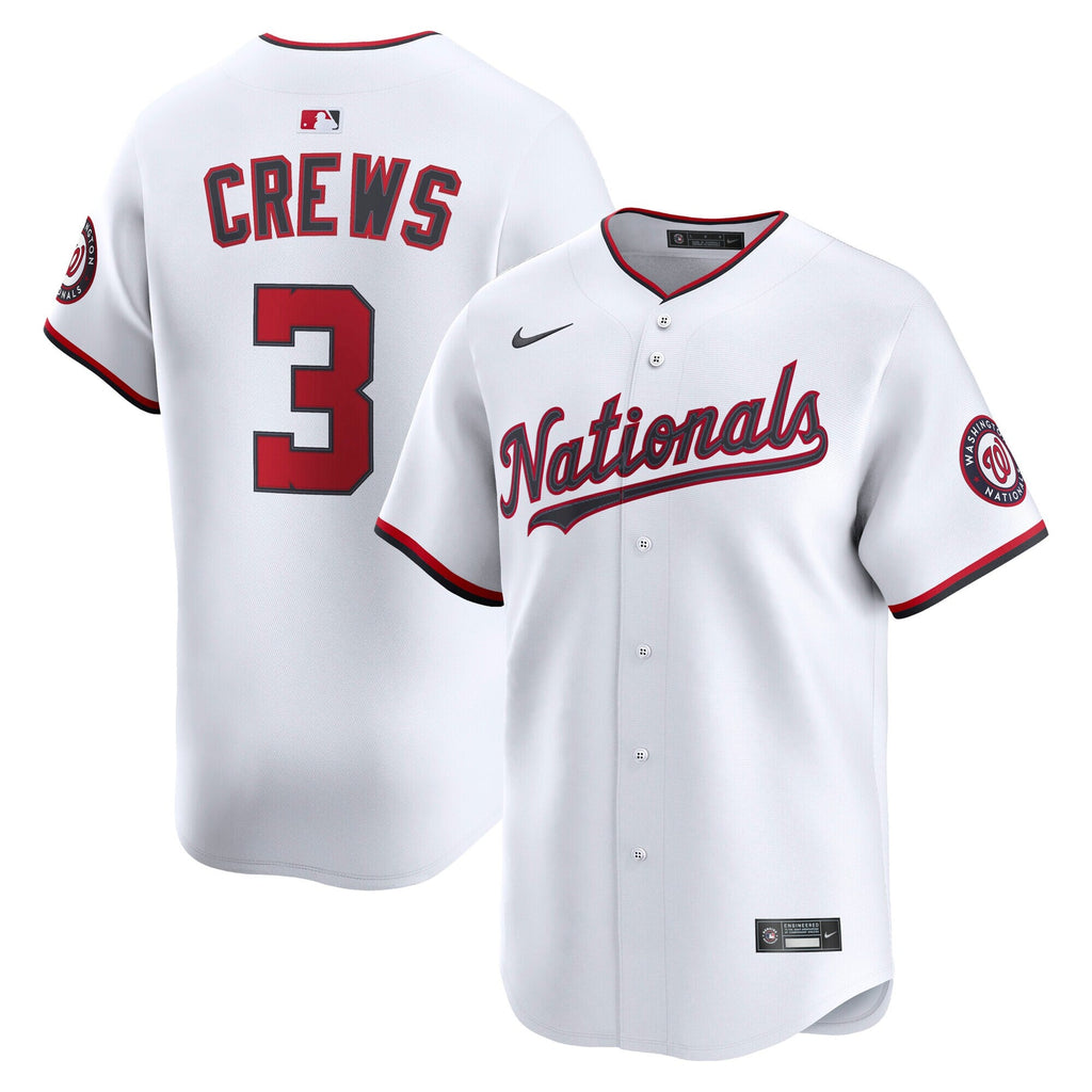 Men's Washington Nationals Dylan Crews Nike White Home Limited Player Jersey
