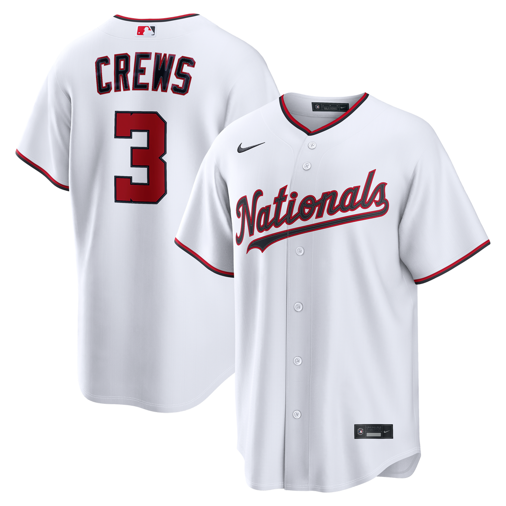 Men's Washington Nationals Dylan Crews Nike White Home Replica Jersey - 2