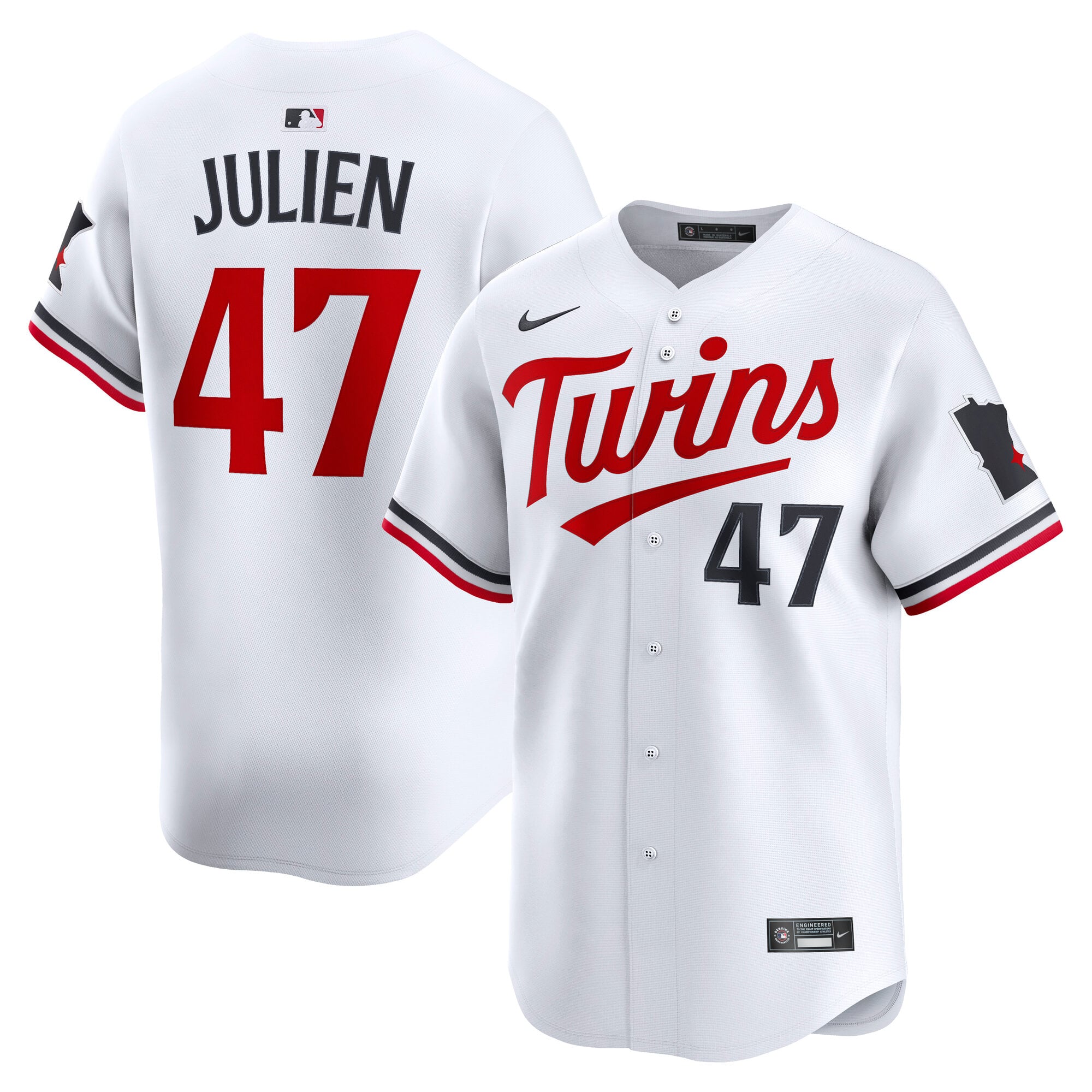 Men's Minnesota Twins Edouard Julien Nike White Home Limited Player Jersey