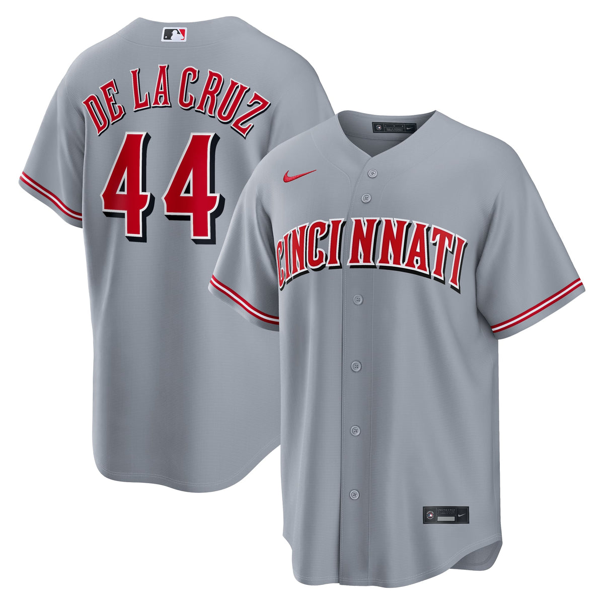 Men's Cincinnati Reds Elly De La Cruz Nike Gray Road Replica Jersey - 2