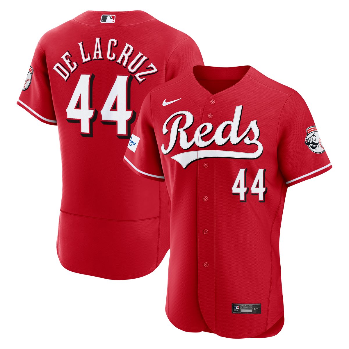 Men's Cincinnati Reds Elly De La Cruz Nike Red Alternate Authentic Sponsor Patch Jersey