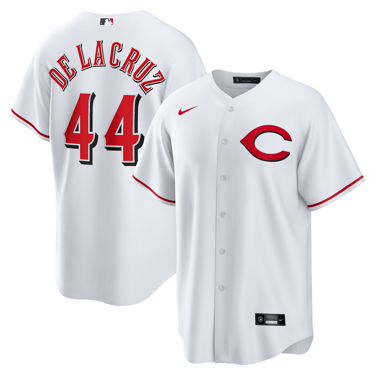 Men's Cincinnati Reds Elly De La Cruz Nike White Alternate 2 Replica Jersey