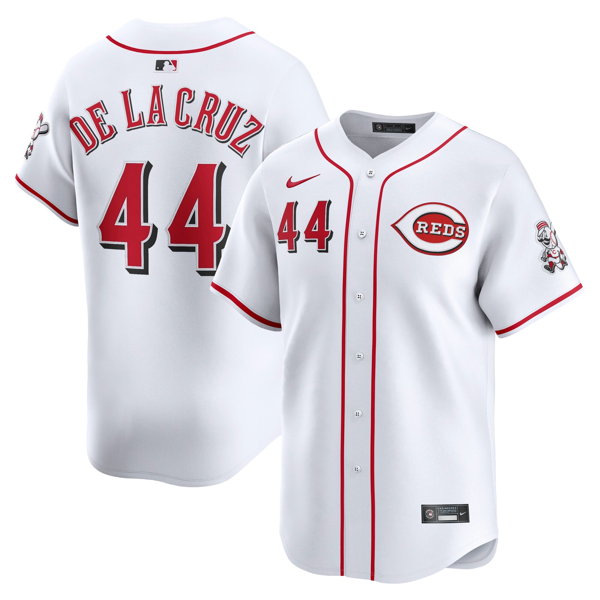 Men's Cincinnati Reds Elly De La Cruz Nike White Home Limited Player Jersey - 2