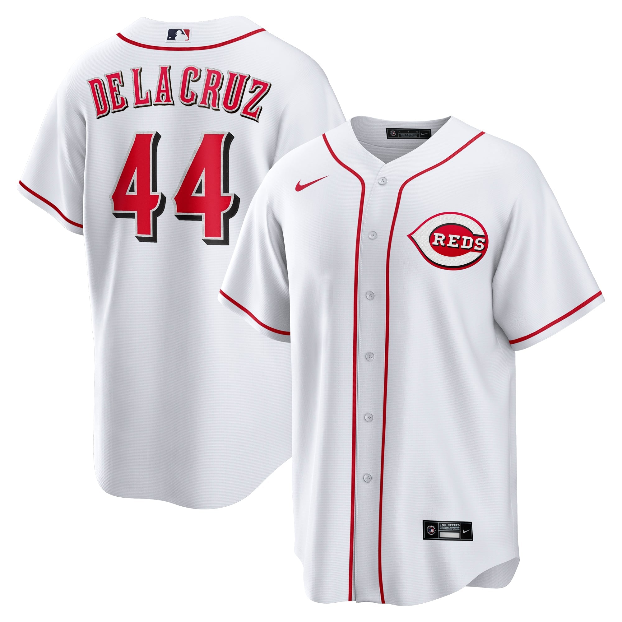 Men's Cincinnati Reds Elly De La Cruz Nike White Home Replica Jersey - 2
