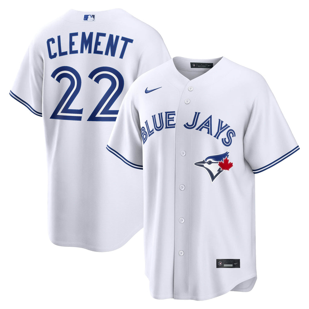 Men's Toronto Blue Jays Ernie Clement Nike White Home Replica Jersey