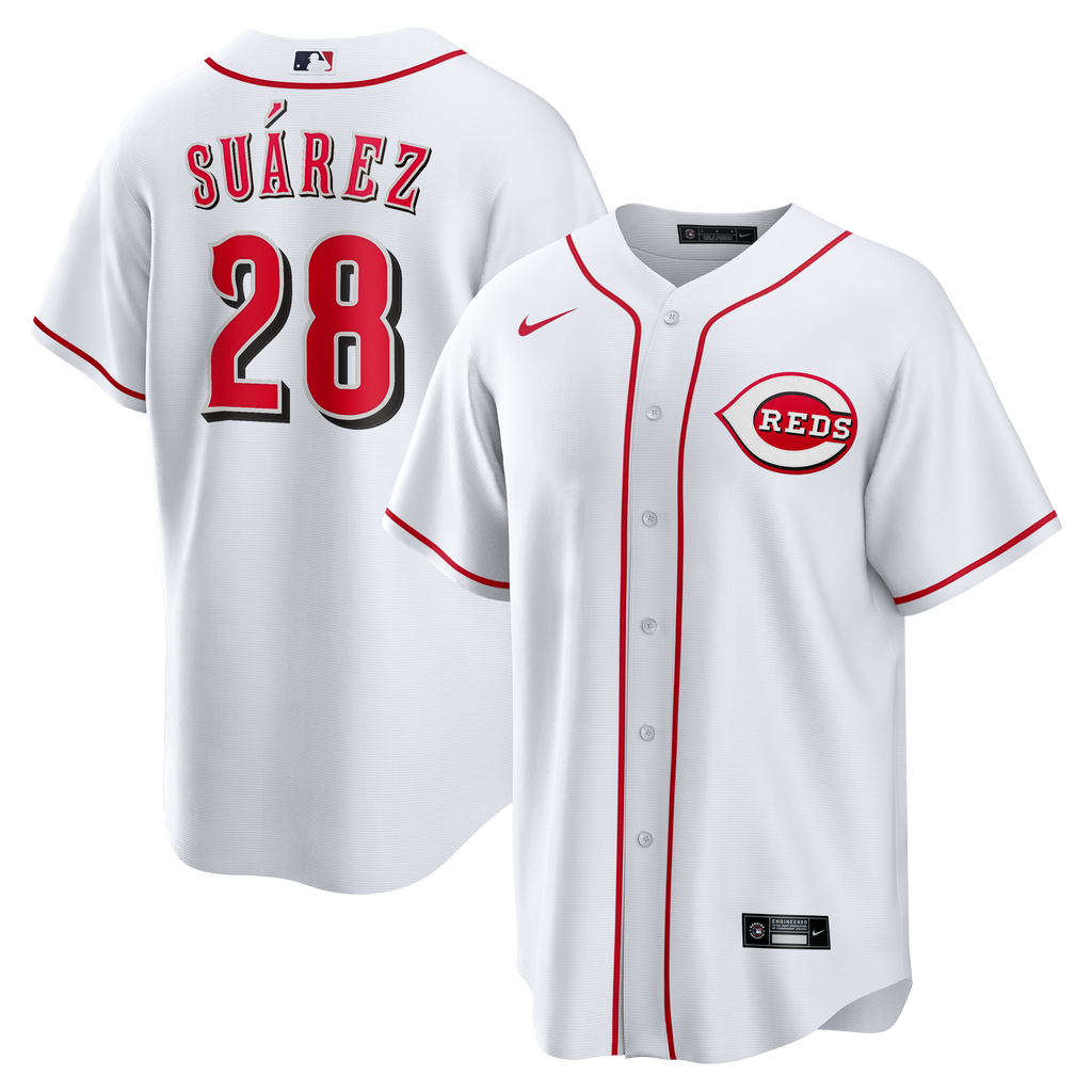 Men's Cincinnati Reds Eugenio Suárez Nike White Home Replica Jersey