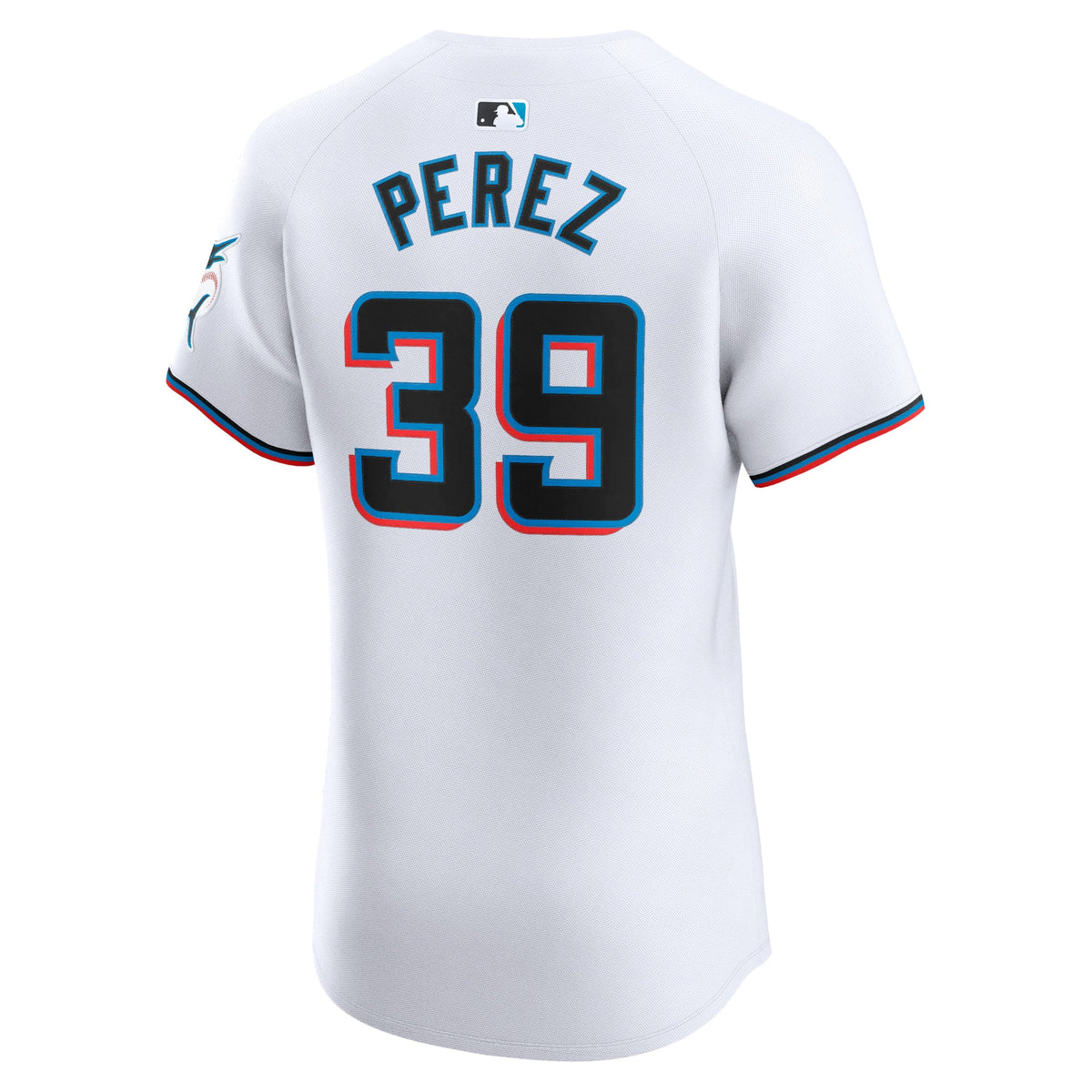 Men's Miami Marlins Eury Perez Nike White Home Elite Player Jersey - 4