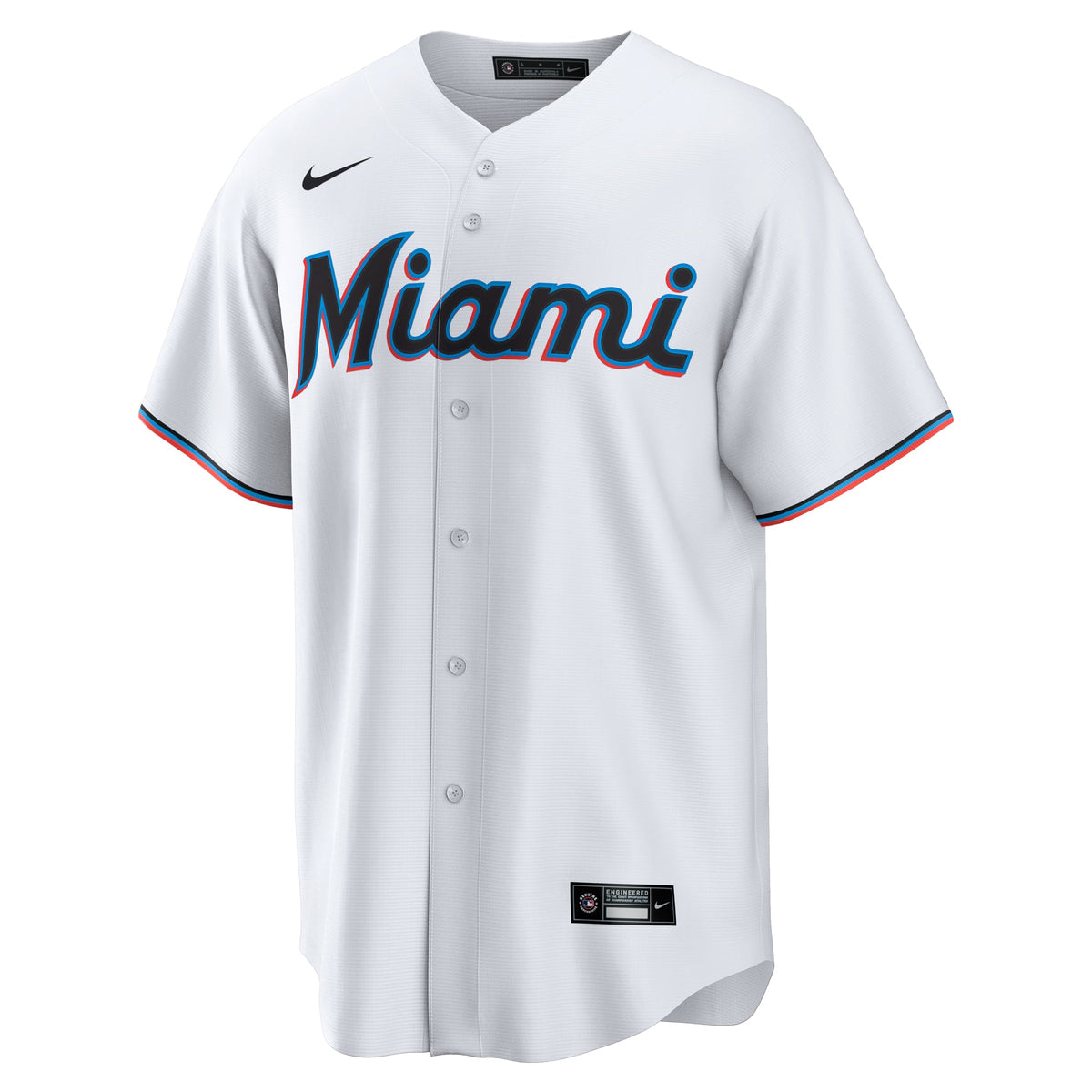 Men's Miami Marlins Eury Perez Nike White Home Replica Jersey - 3