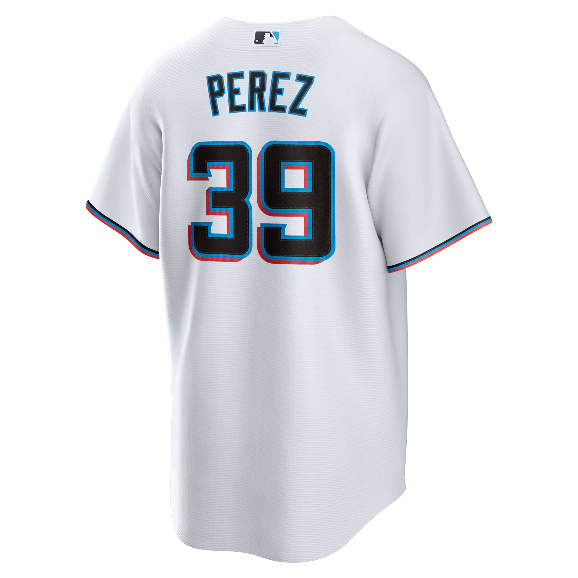 Men's Miami Marlins Eury Perez Nike White Home Replica Jersey - 4