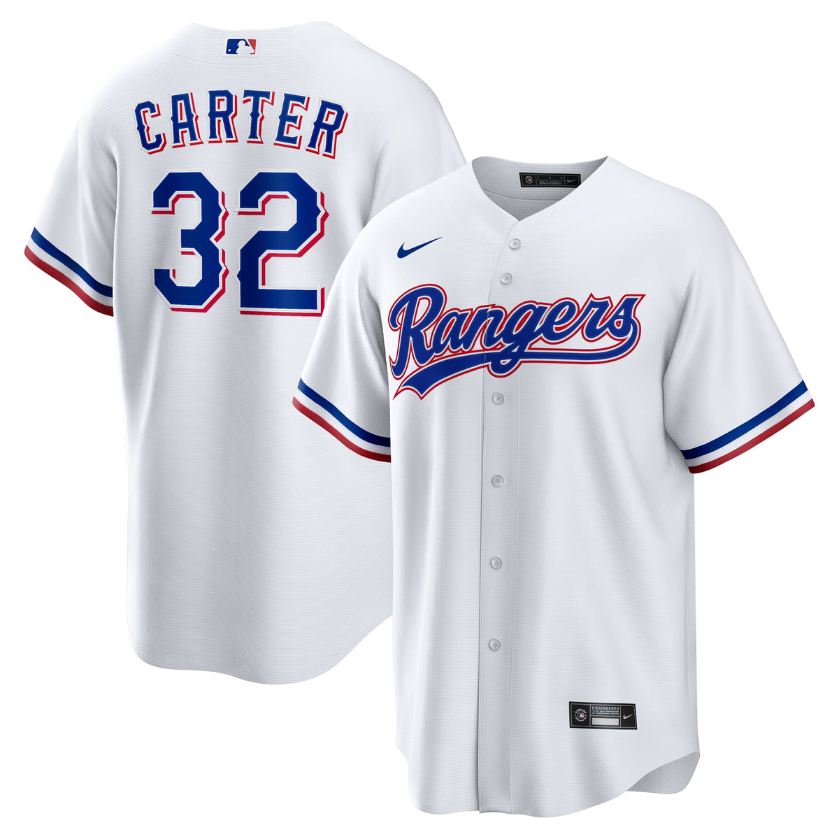 Men's Texas Rangers Evan Carter Nike White Home Replica Jersey - 2