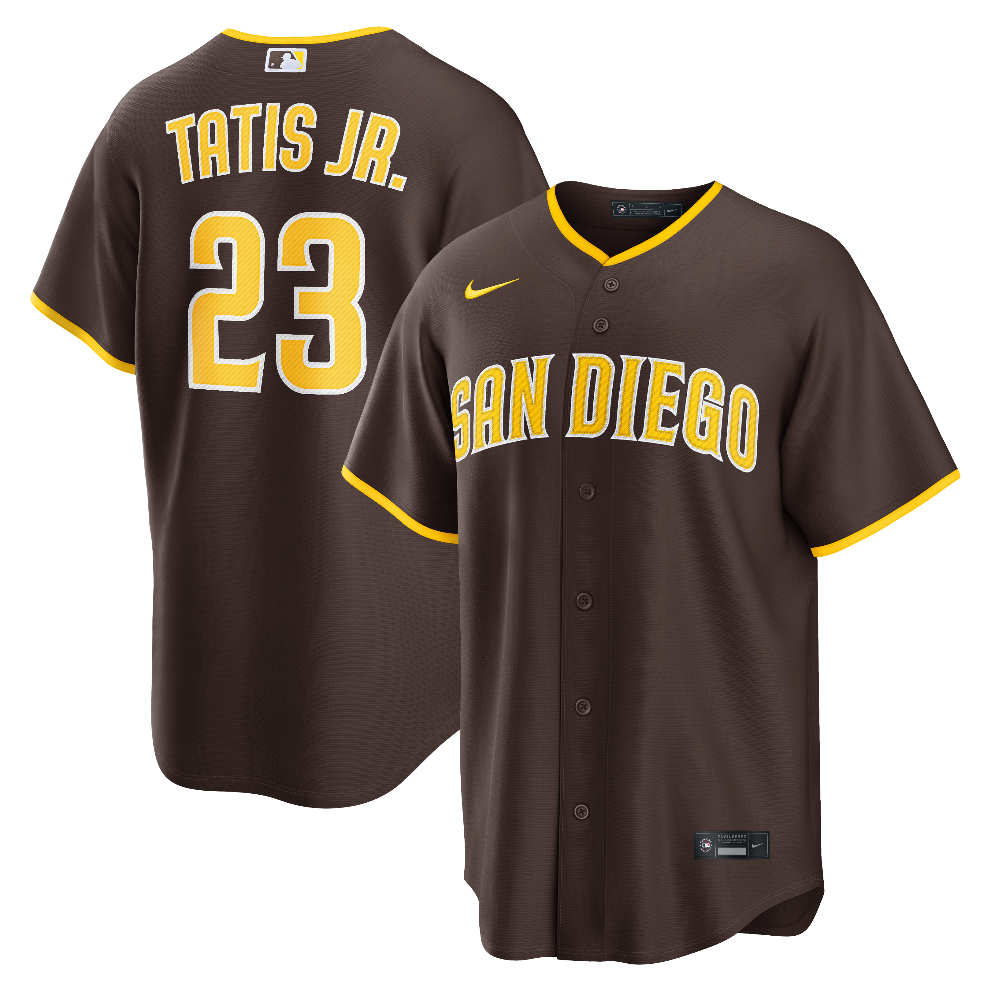 Men's San Diego Padres Fernando Tatis Jr. Nike Brown Road Replica Jersey - 2