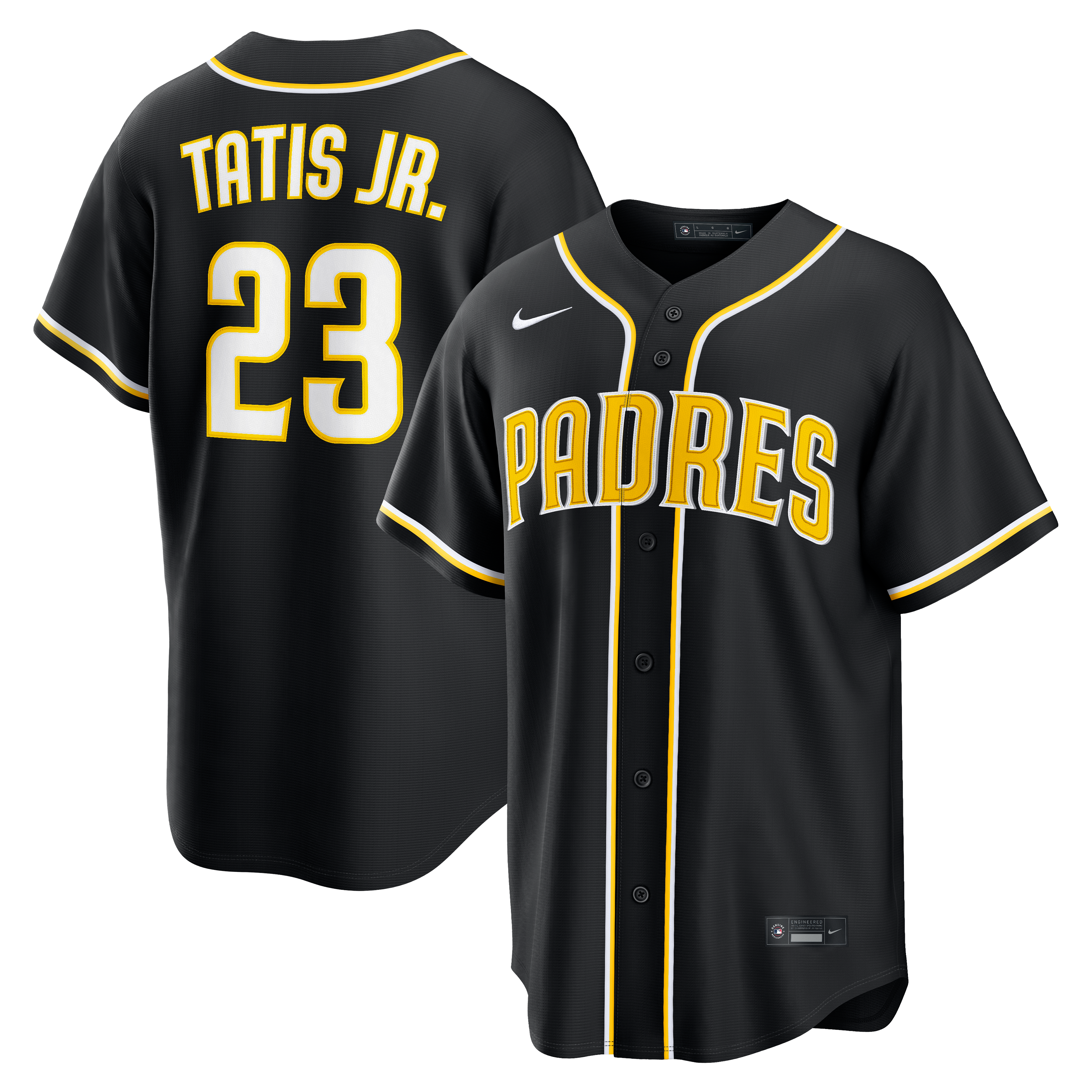 Men's San Diego Padres Fernando Tatis Jr. Nike Fashion Replica Black Out Jersey