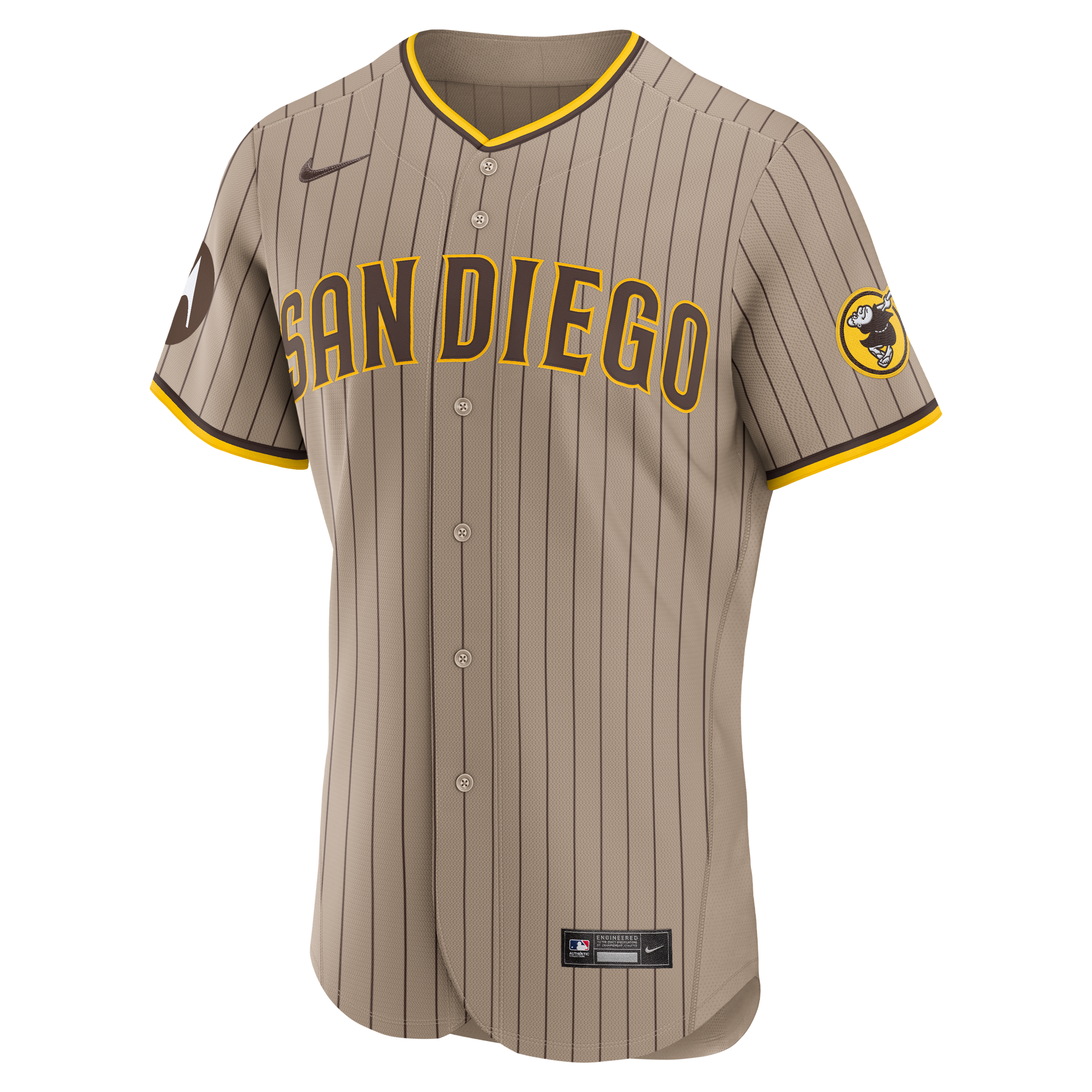 Men's San Diego Padres Fernando Tatis Jr. Nike Sand Alternate Authentic Sponsor Patch Jersey - 3