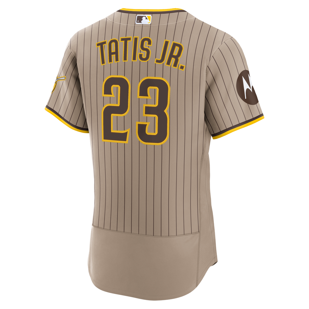 Men's San Diego Padres Fernando Tatis Jr. Nike Sand Alternate Authentic Sponsor Patch Jersey - 4