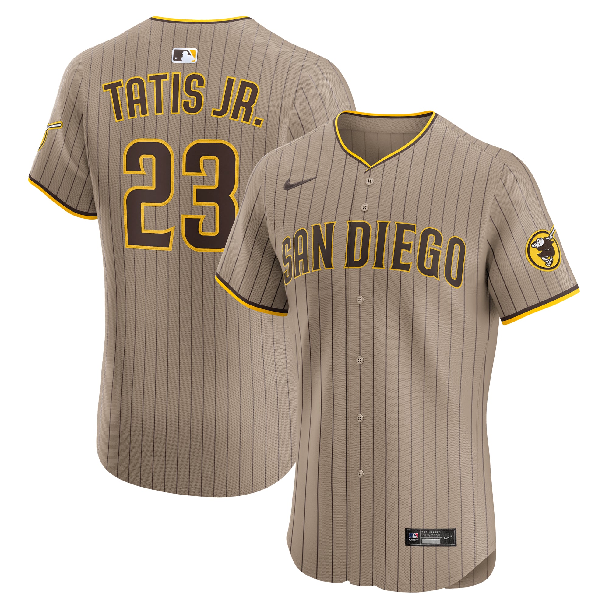 Men's San Diego Padres Fernando Tatis Jr. Nike Khaki Sand Elite Jersey
