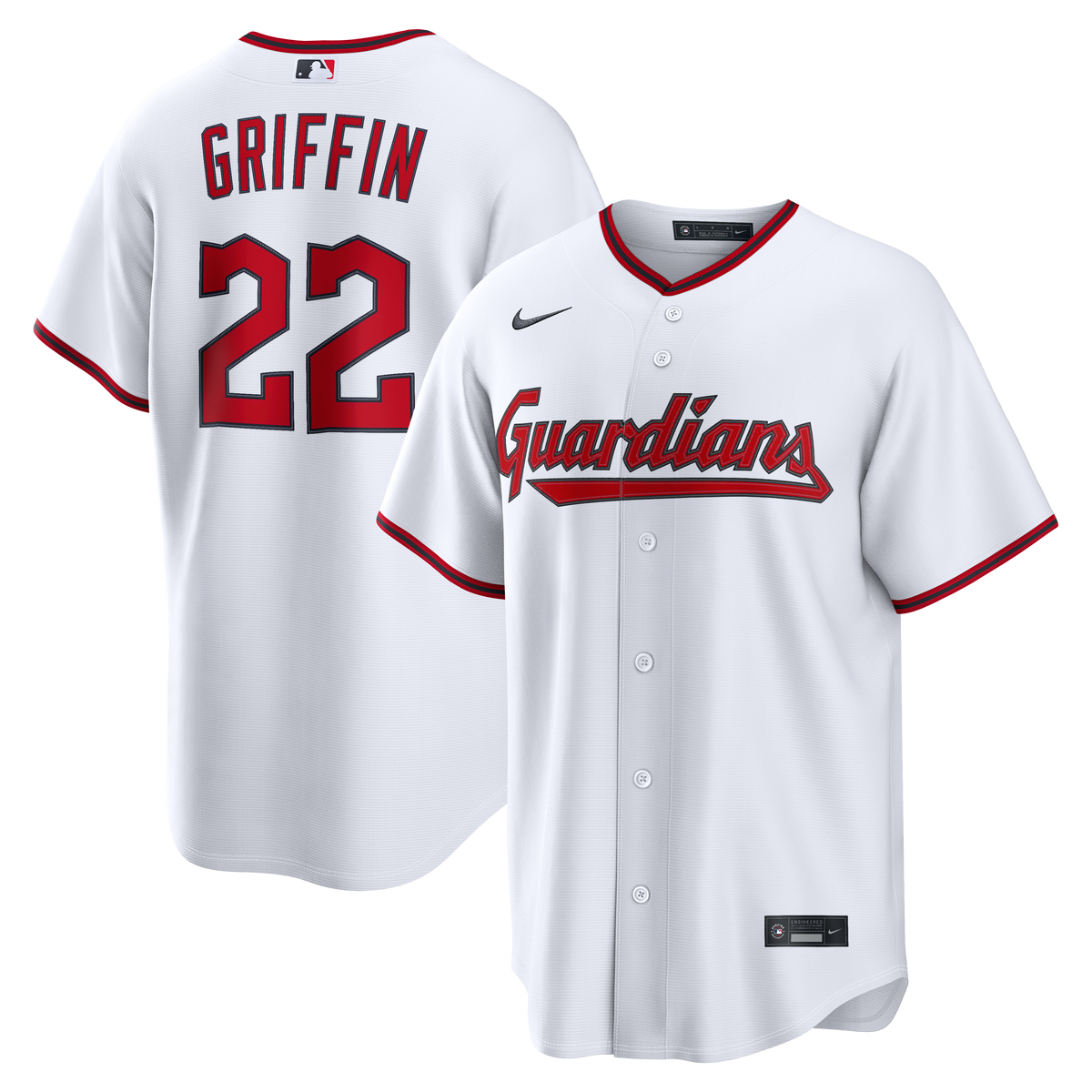 Men's Cleveland Guardians Foster Griffin Nike White Home Replica Jersey - 2