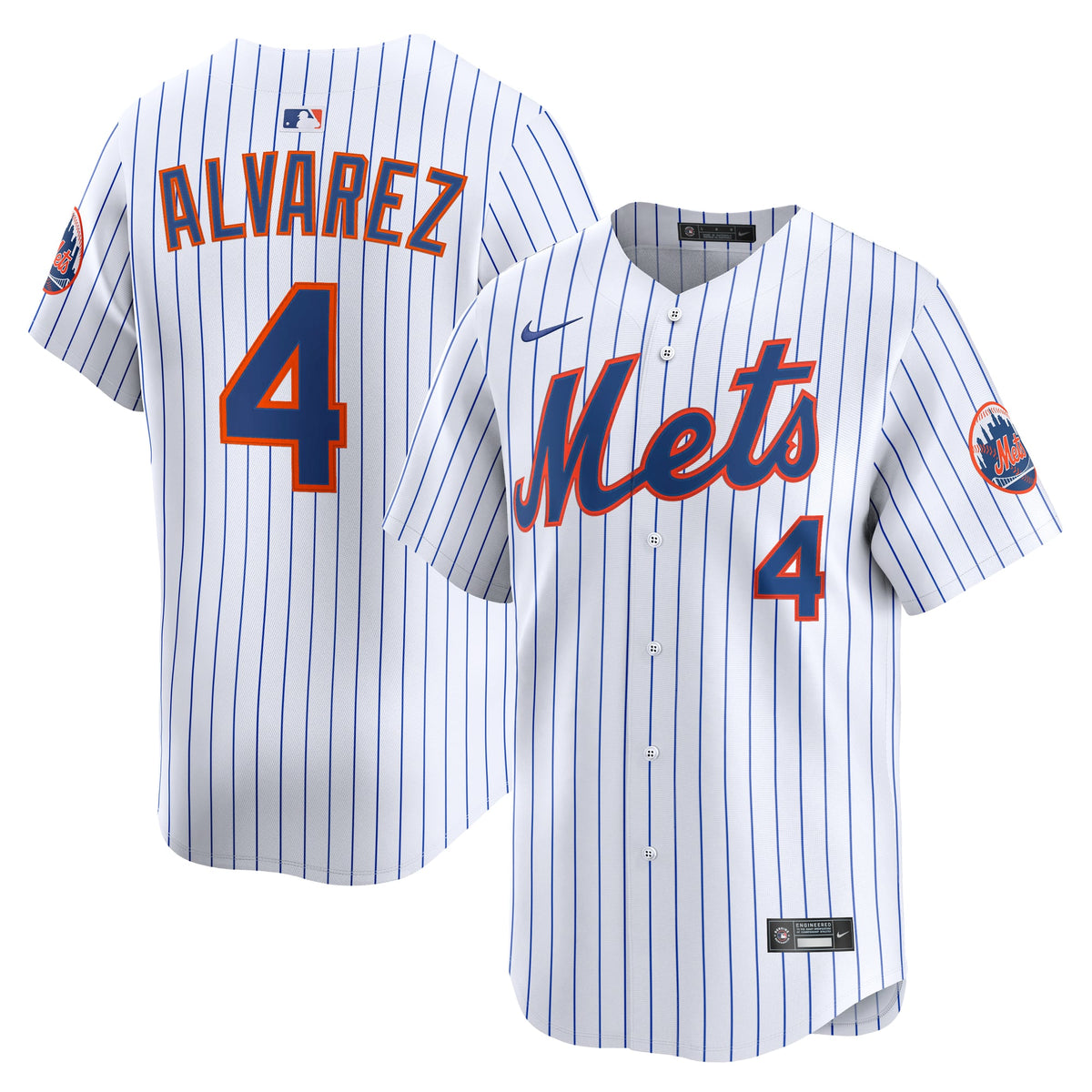 Men's New York Mets Francisco Alvarez Nike White Home Limited Player Jersey - 2