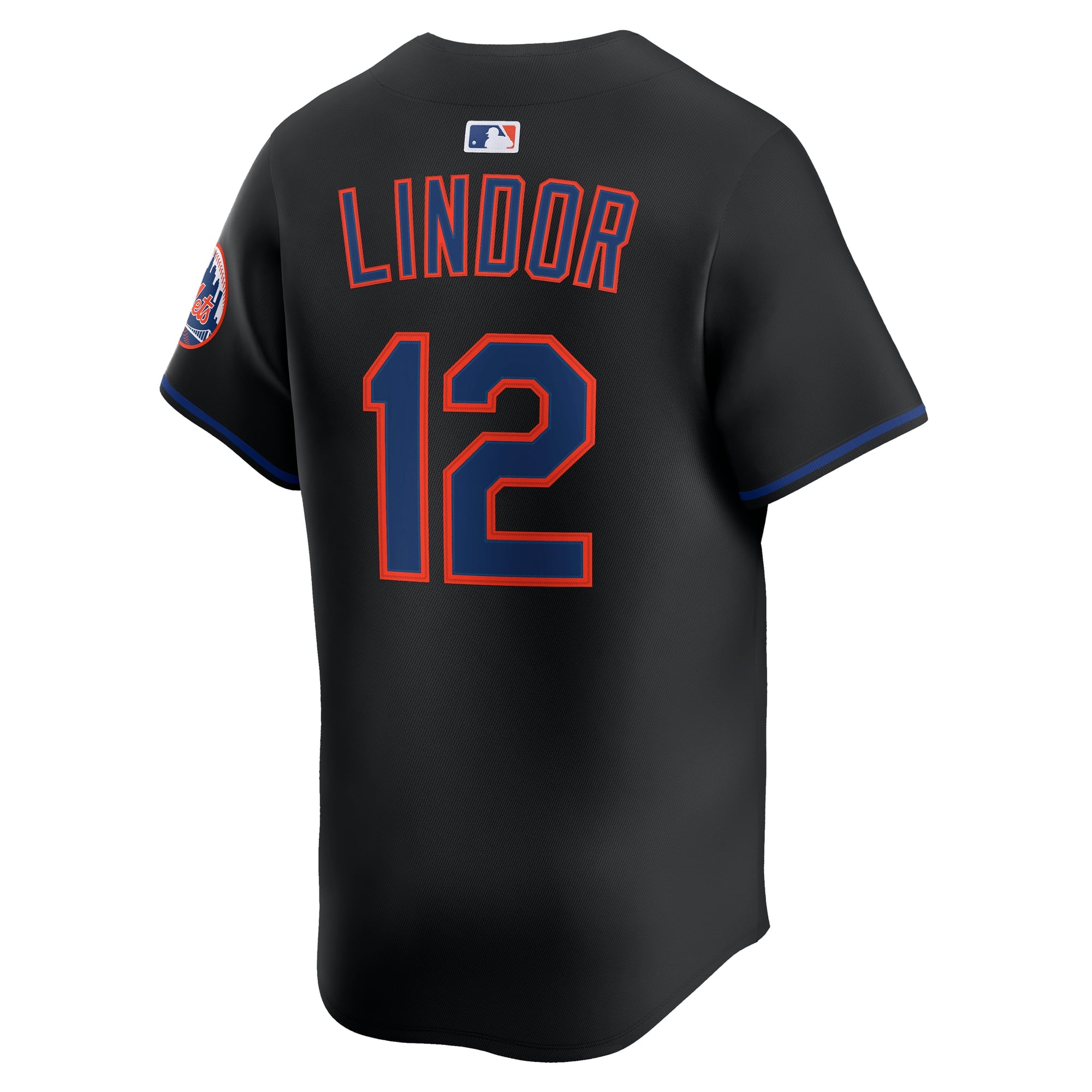 Men's New York Mets Francisco Lindor Nike Black Alternate Limited Jersey - 4