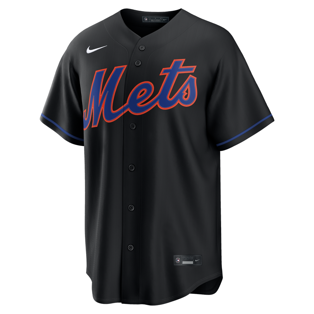 Men's New York Mets Francisco Lindor Nike Black Alternate Replica Jersey - 3
